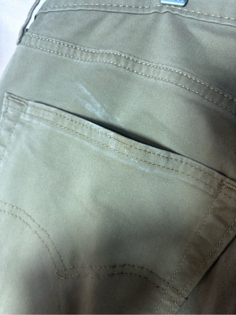 Levi's Olive Green Straight Leg Chinos - Picture 6 of 8